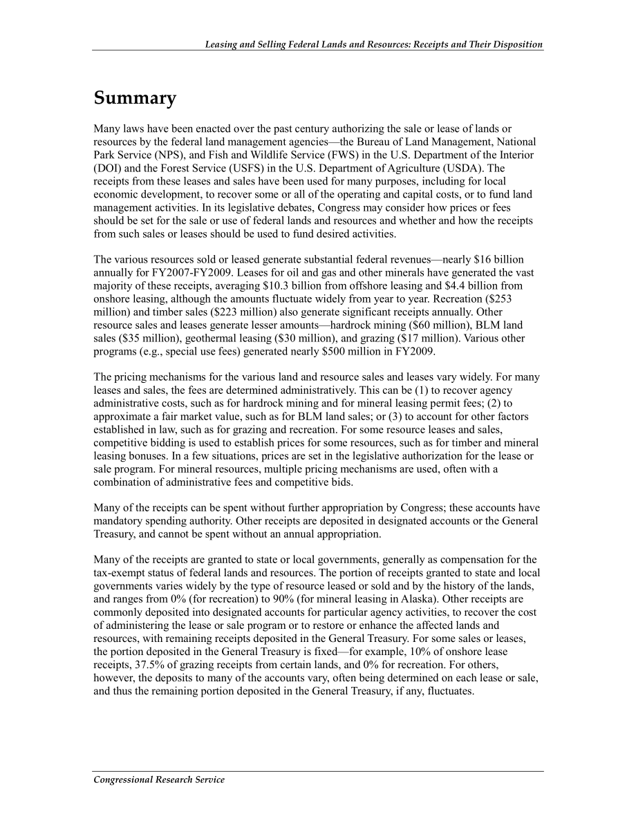 [20110414]R41770_租赁和出售联邦土地和资源：收据及其处置.pdf_第2页