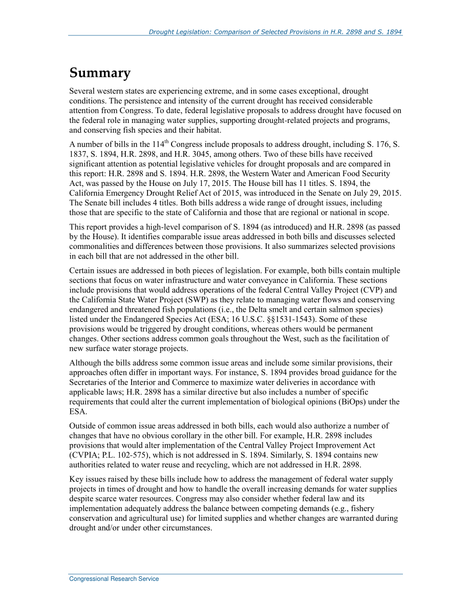 [20150904]R44180_干旱立法：H.R.中选定条款的比较2898和1894年.pdf_第2页