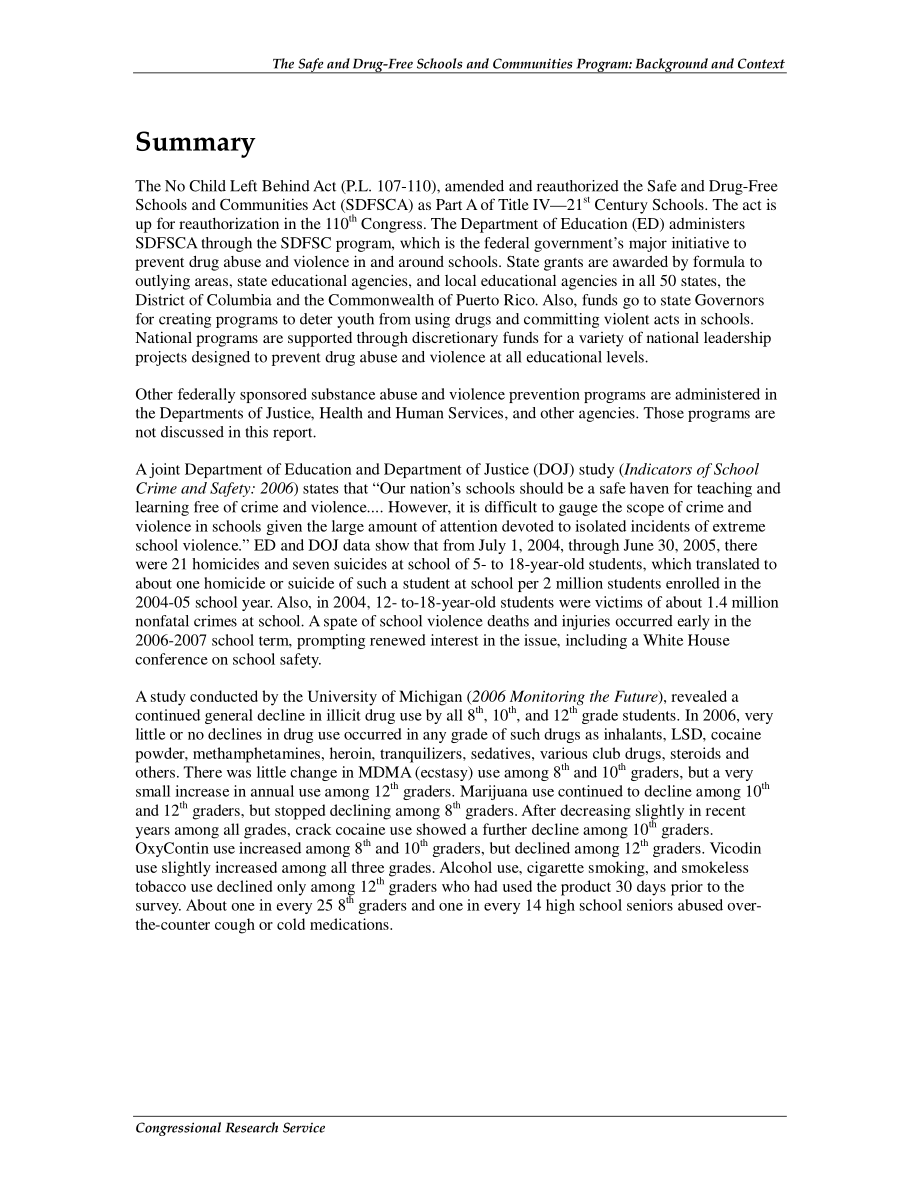 [20070122]RL30482_安全无毒的学校和社区计划：背景和背景.pdf_第2页