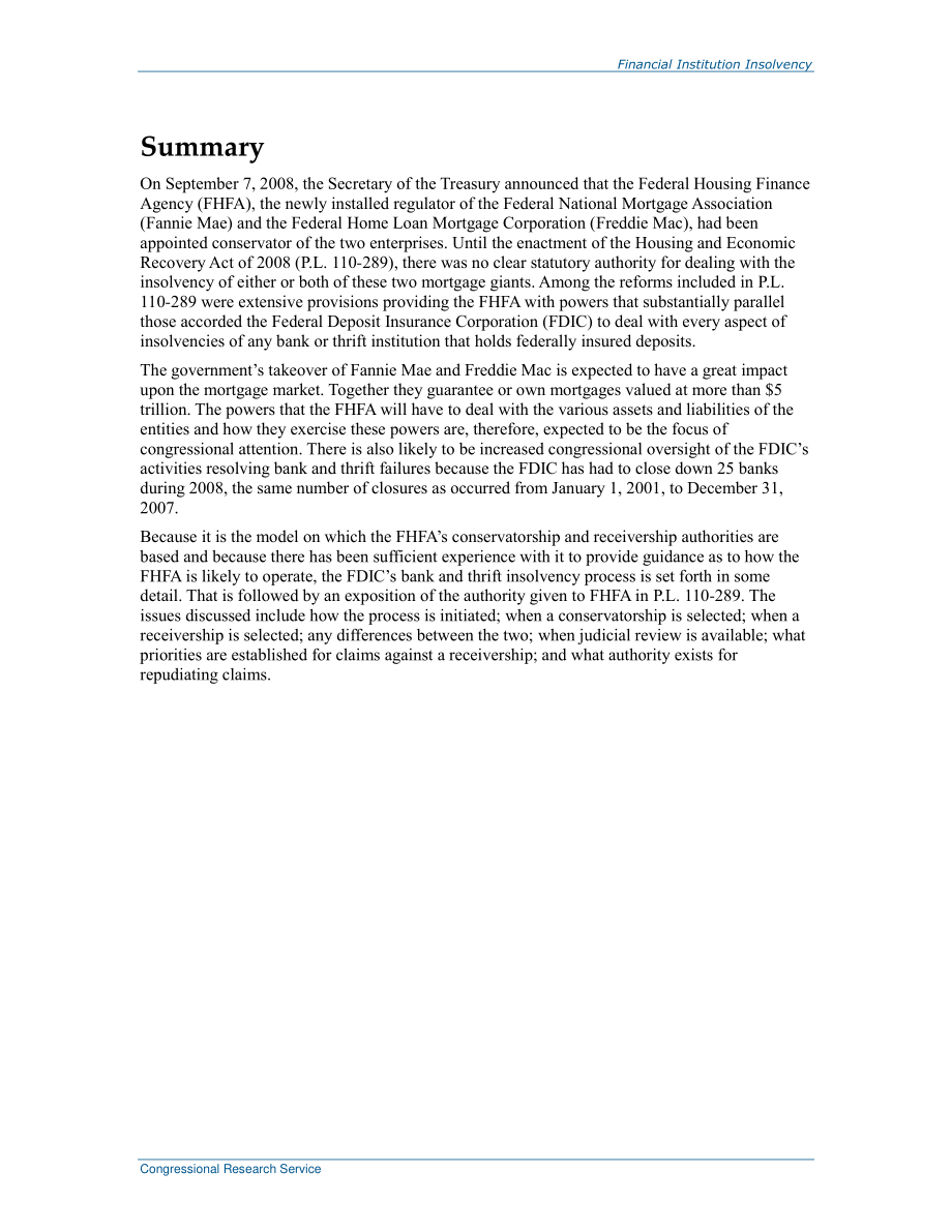 [20090430]RL34657_金融机构破产：联邦政府对房利美、房地美和存款机构的监管.pdf_第2页