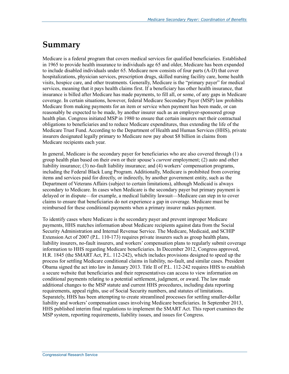 [20140508]RL33587_医疗保险次级付款人：利益的协调.pdf_第2页