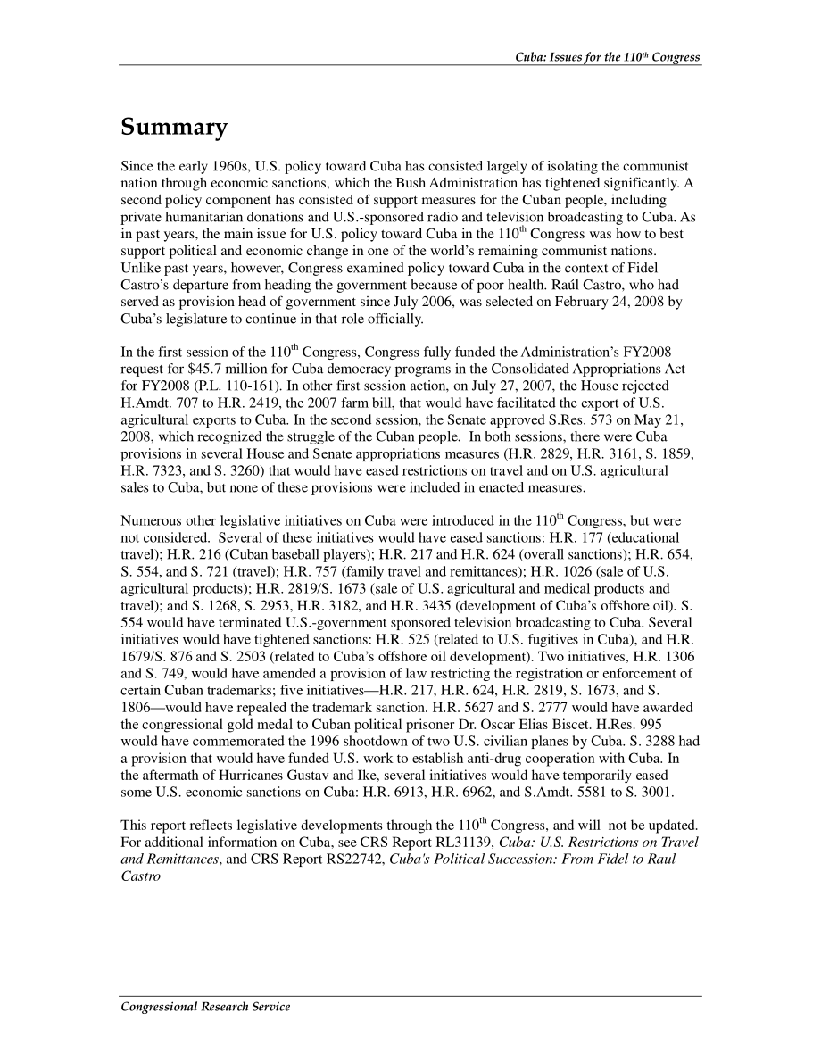 [20090110]RL33819_古巴：第110届大会议题.pdf_第2页