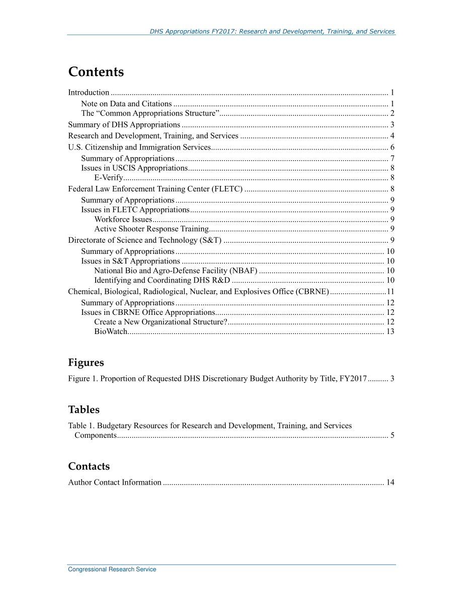 [20161220]R44658_2017财年DHS拨款：研发、培训和服务.pdf_第3页