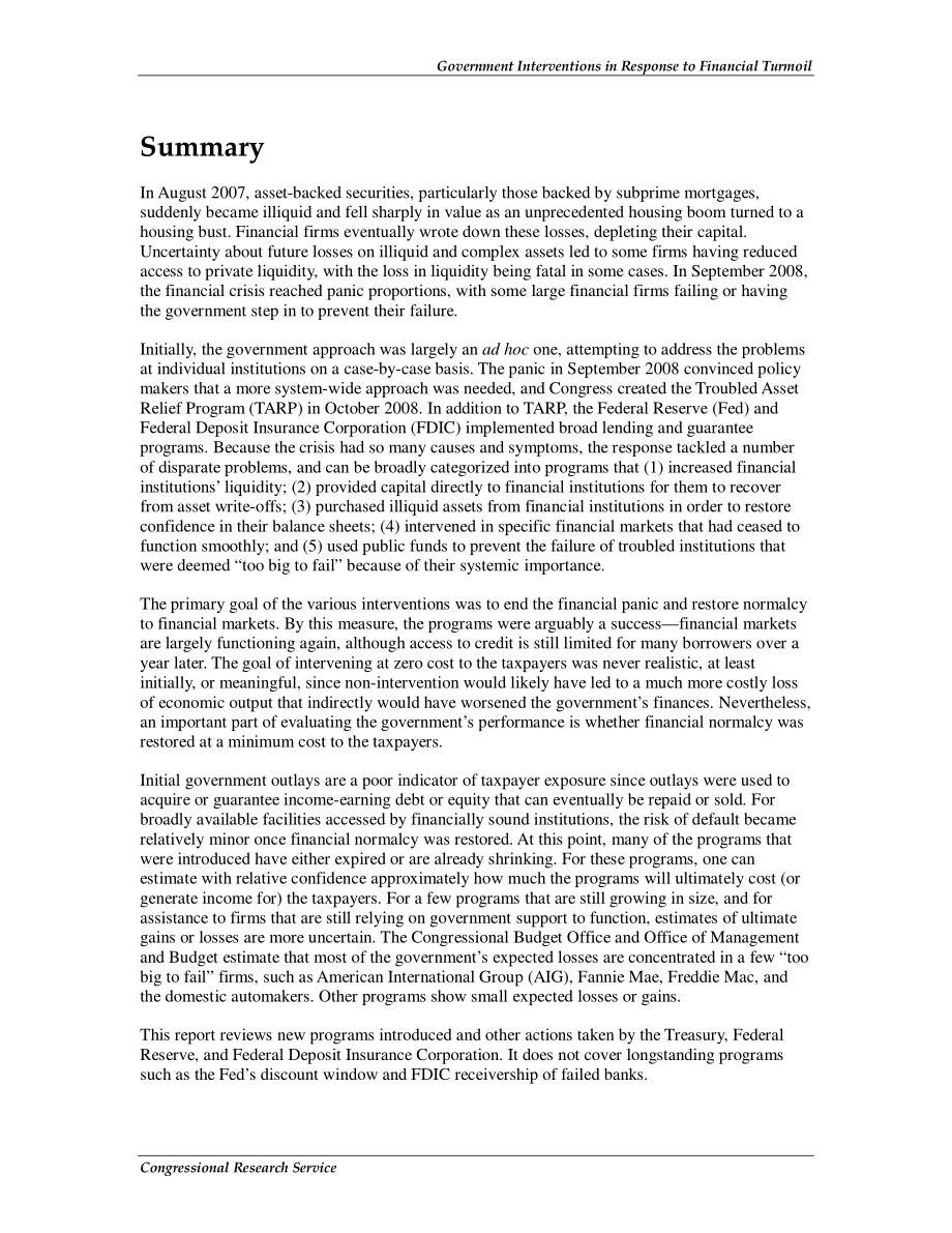 [20100201]R41073_政府干预应对金融动荡.pdf_第2页