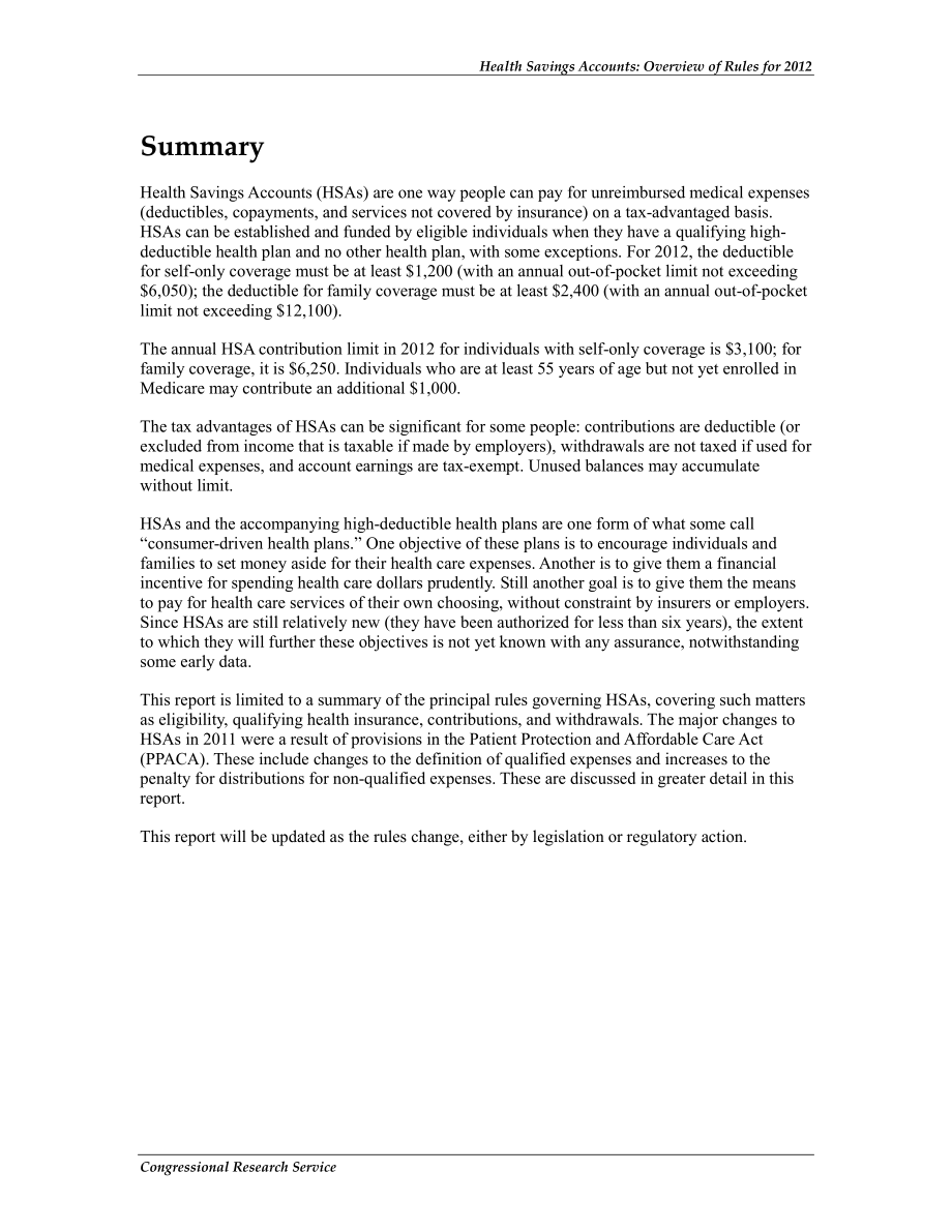 [20111220]RL33257_健康储蓄账户：2012年规则概述.pdf_第2页
