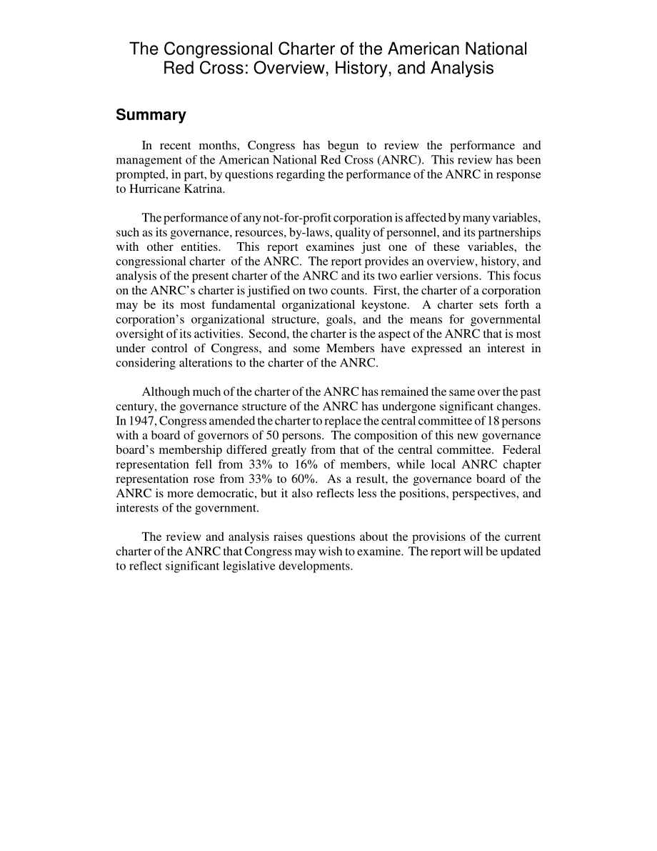[20060315]RL33314_美国国家红十字会国会宪章：概述、历史和分析.pdf_第2页