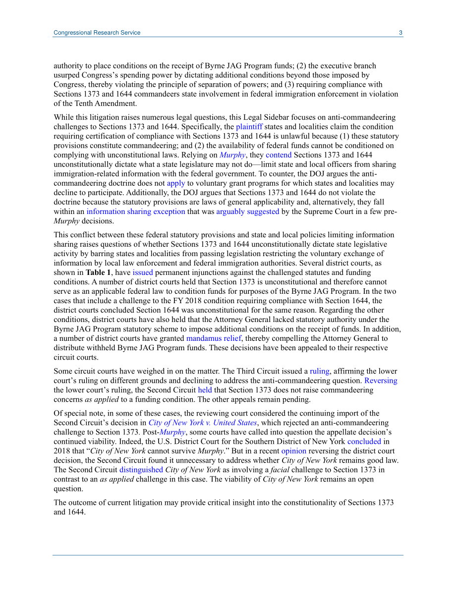 [20200310]LSB10386_移民执法和反征用原则：最近关于州信息共享限制的诉讼 .pdf_第3页