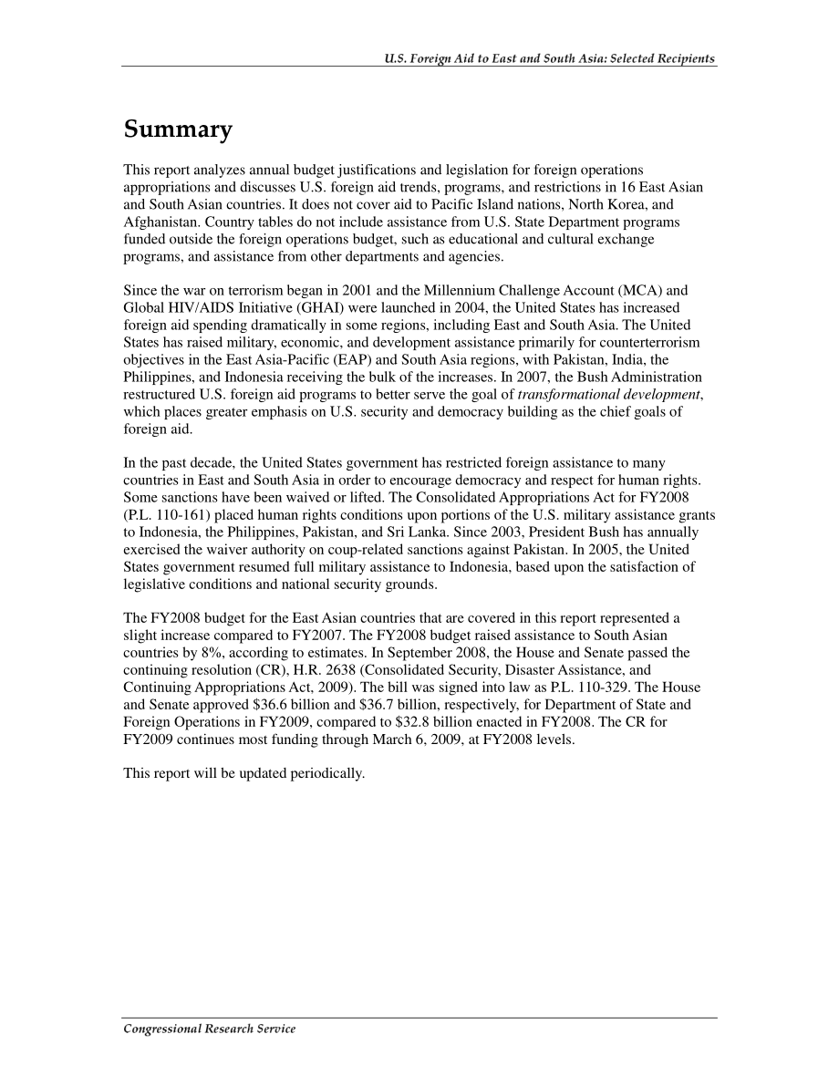 [20081008]RL31362_美国对东亚和南亚的对外援助：选定收件人.pdf_第2页