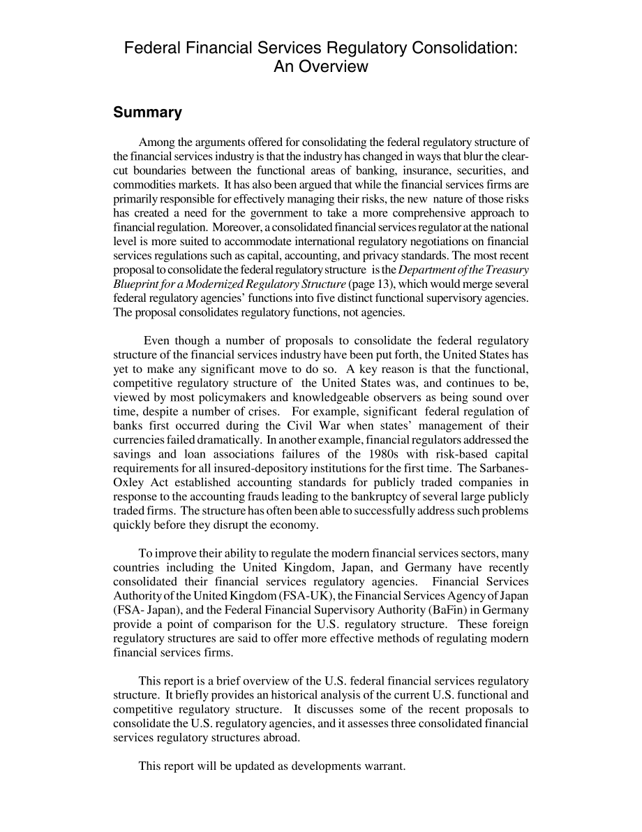 [20080710]RL33036_联邦金融服务监管整合：概述.pdf_第2页
