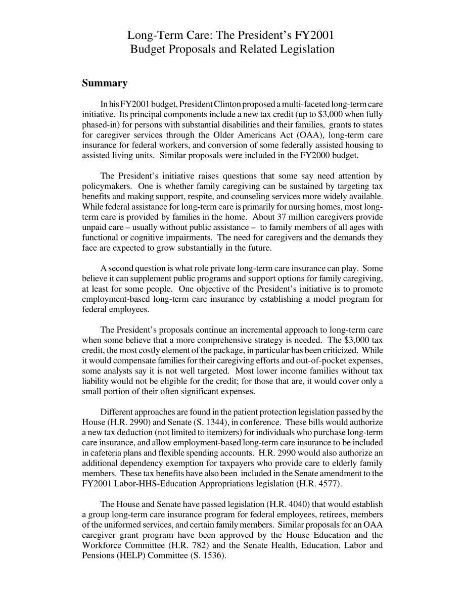 [20000821]RL30254_长期护理：总统2001财年预算提案和相关立法.pdf_第2页