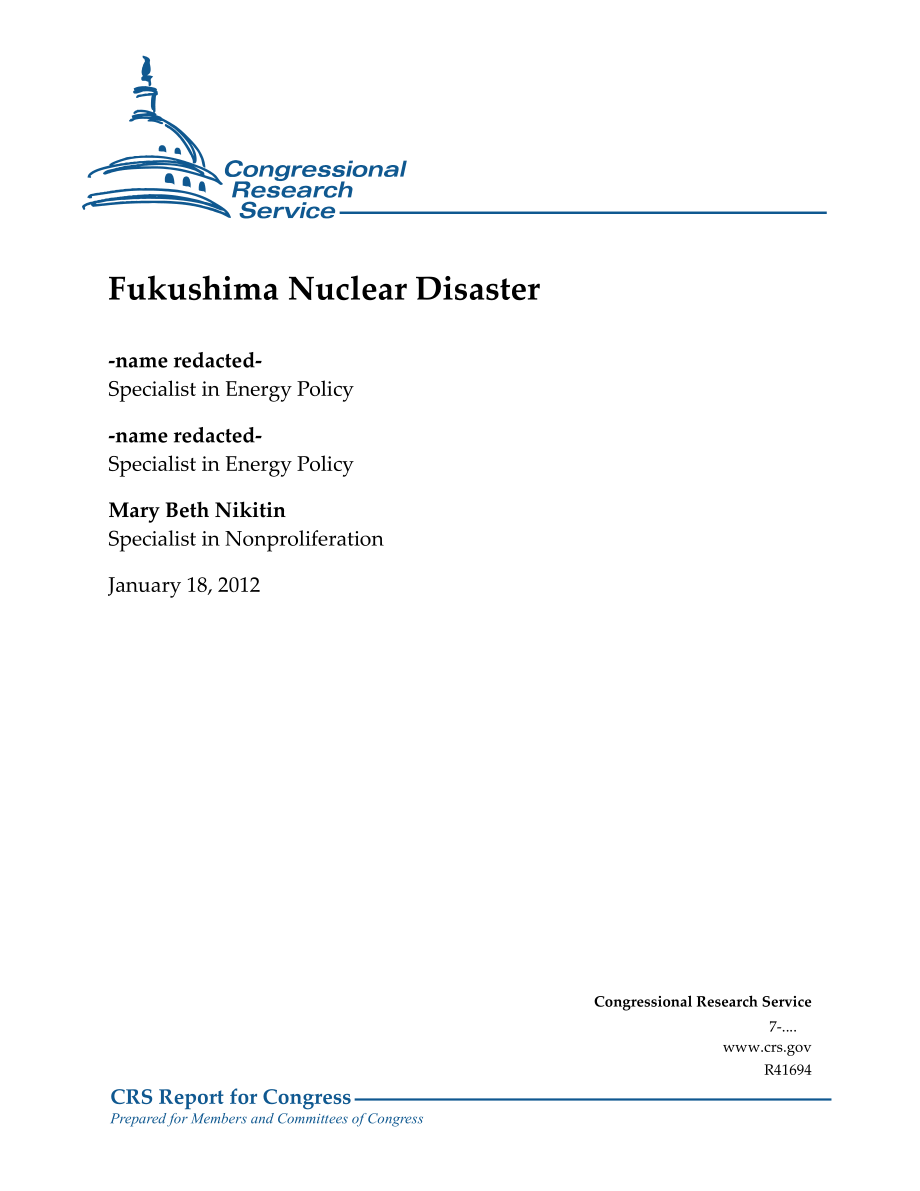 [20120118]R41694_福岛核灾难.pdf_第1页