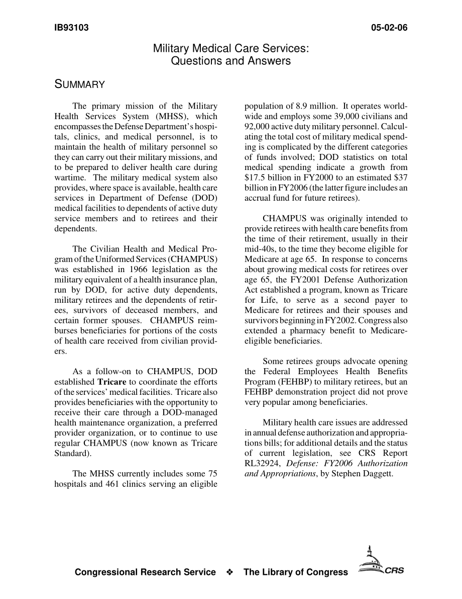 [20060502]IB93103_军事医疗服务：问题和答案.pdf_第3页