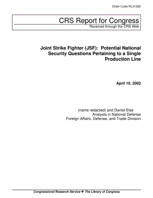 [20020410]RL31360_联合攻击战斗机（JSF）：与单一生产线相关的潜在国家安全问题.pdf