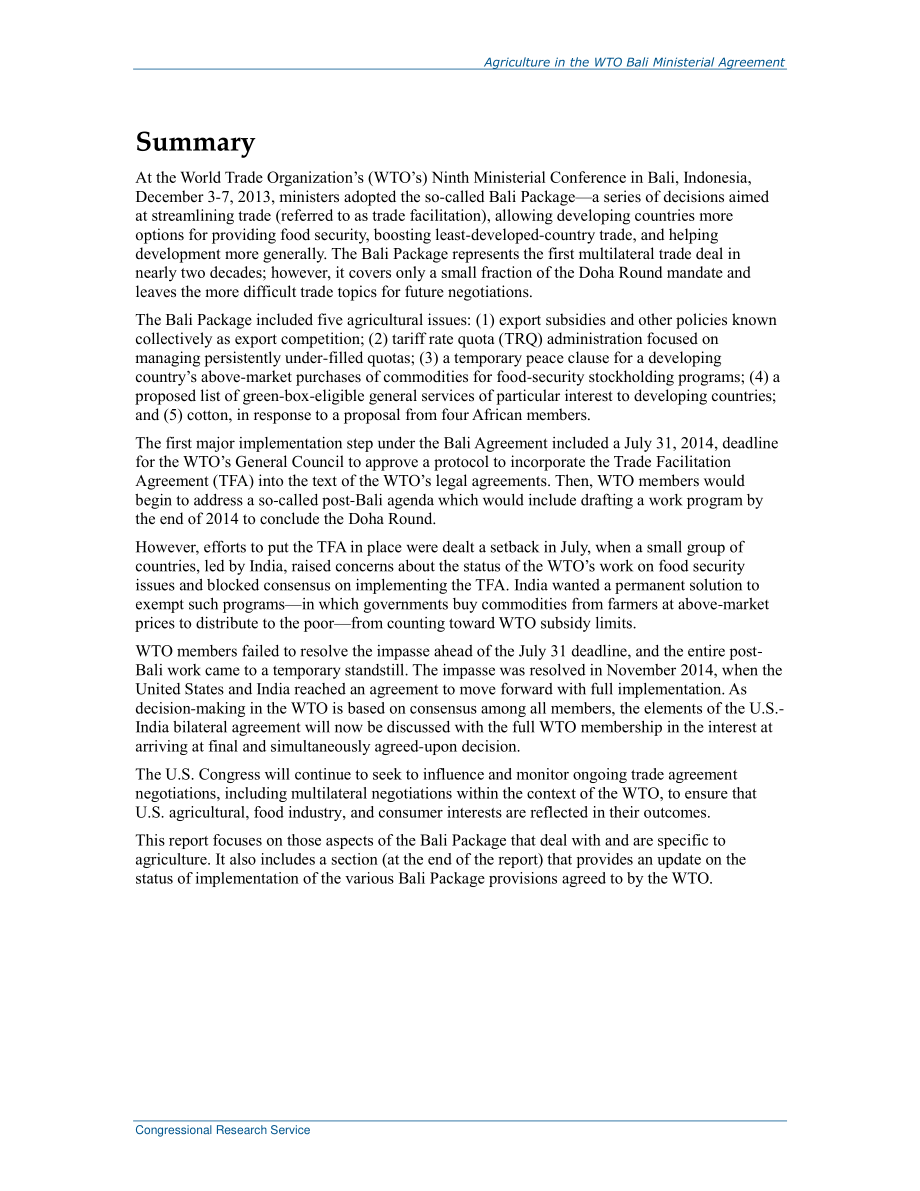 [20141113]R43592_WTO巴厘部长级协议中的农业.pdf_第2页
