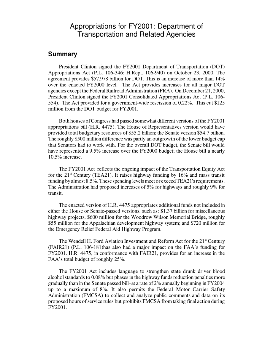 [20010212]RL30508_2001财年拨款：交通运输部及相关机构.pdf_第3页