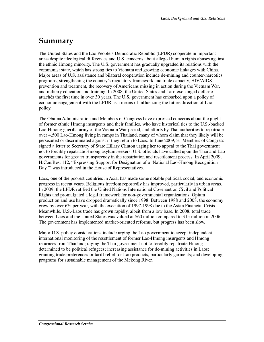 [20100104]RL34320_老挝：背景和美国关系.pdf_第2页