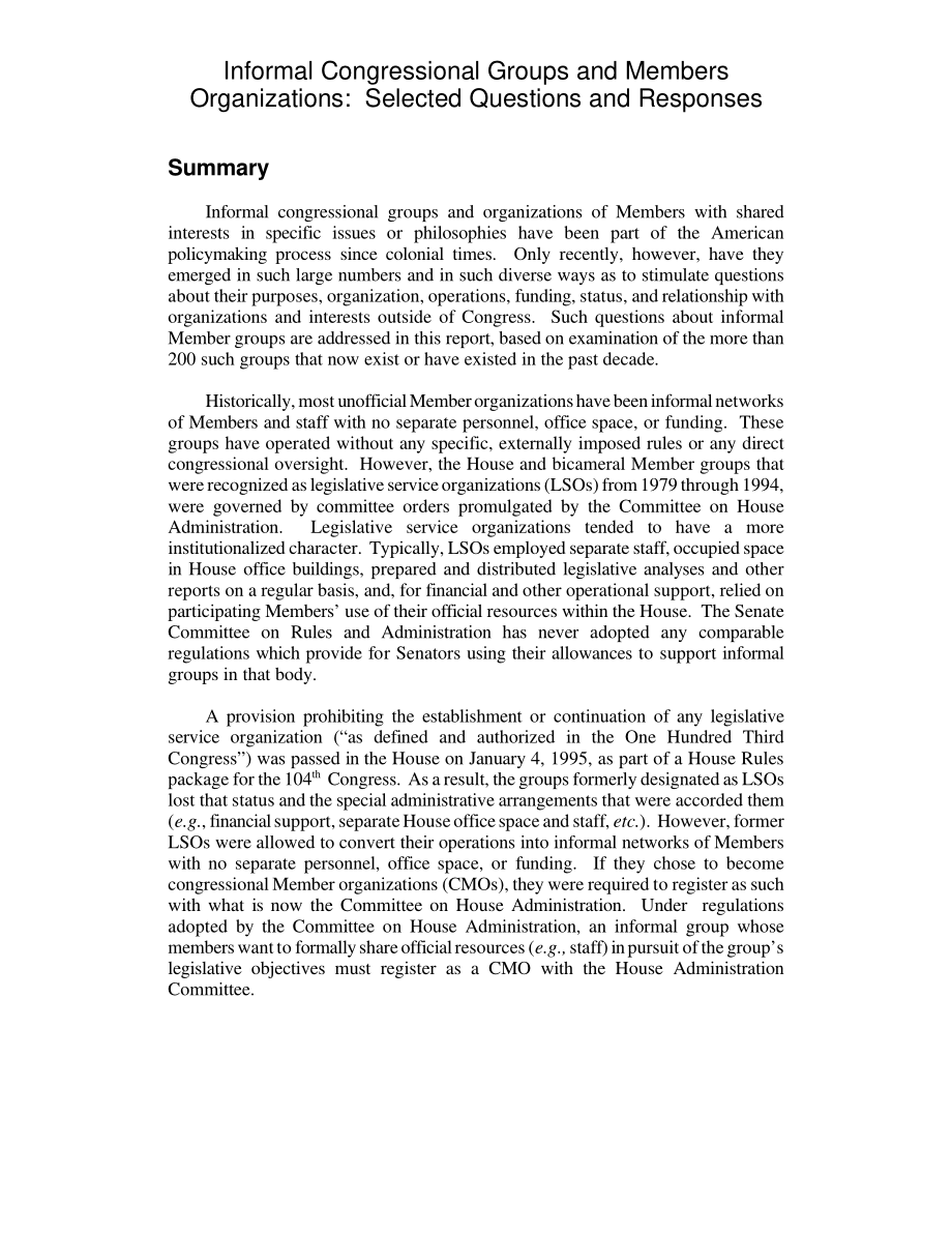[20010307]RL30301_非正式国会团体和成员组织：选定的问题和回答.pdf_第2页