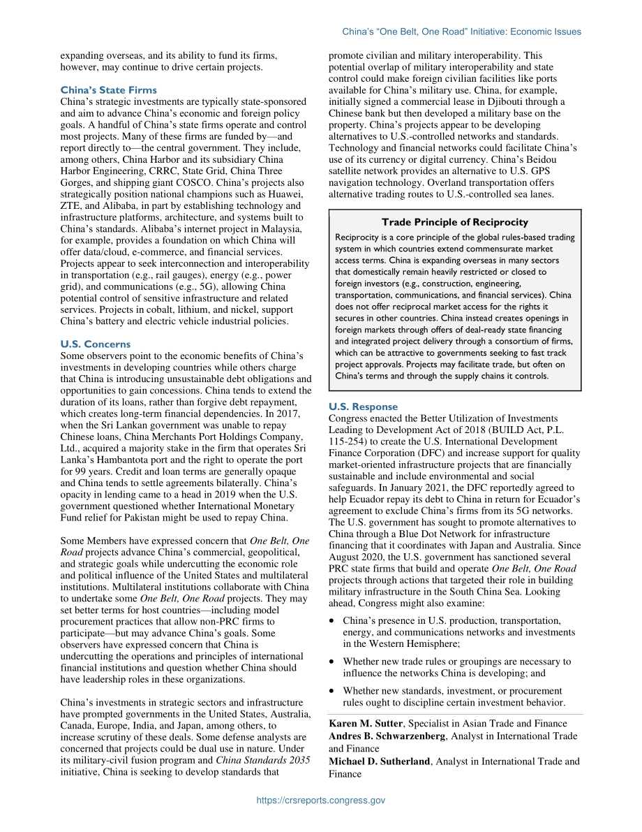 [20210122]IF11735_中国“一带一路”倡议：经济问题.pdf_第2页