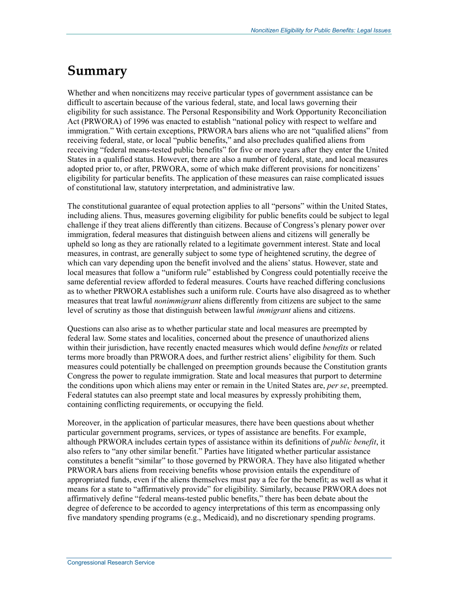 [20130909]R43221_非公民享受公共福利的资格：法律问题.pdf_第2页
