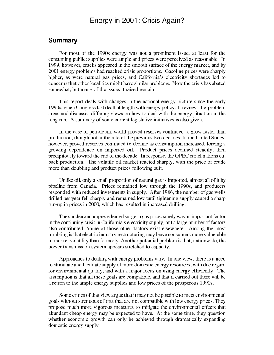 [20010731]RL31049_2001年能源：又是危机？.pdf_第2页