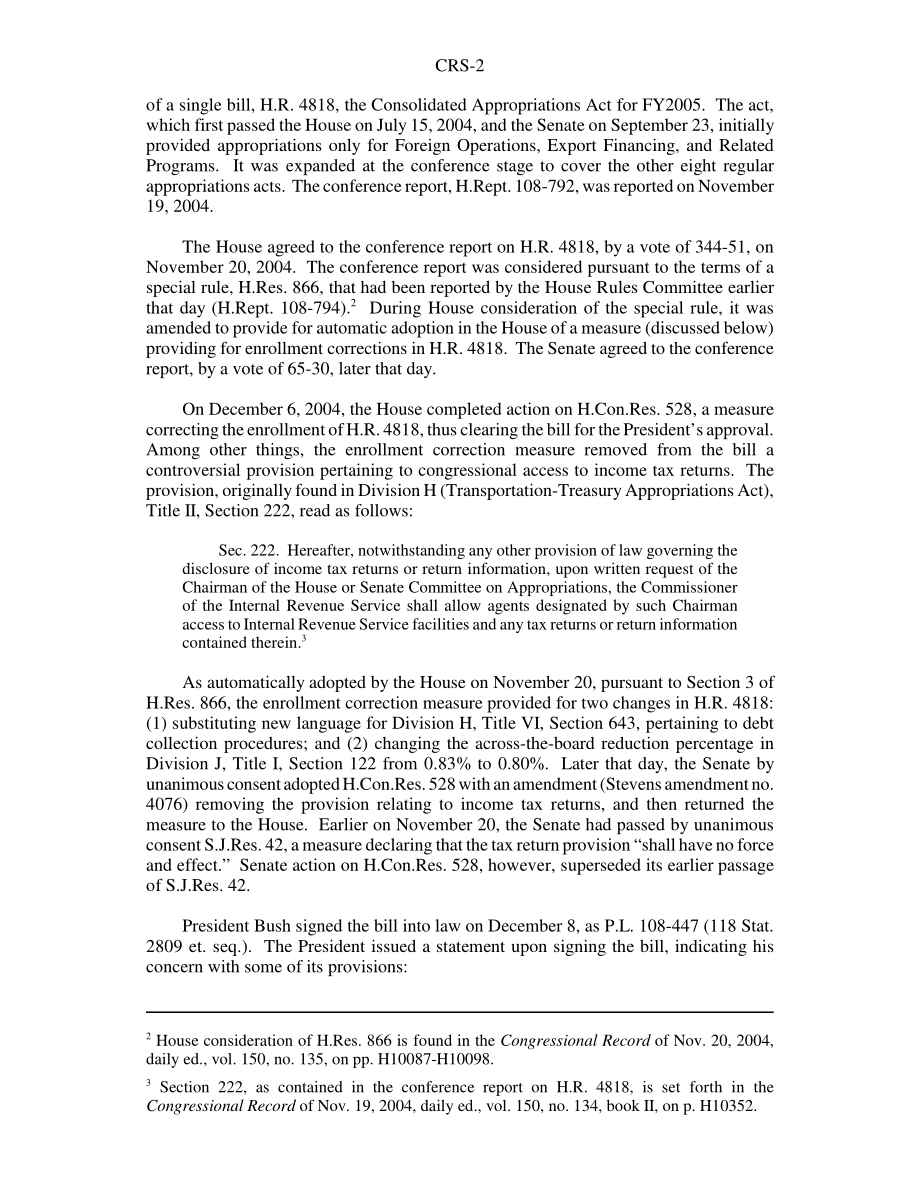 [20041227]RS21983_2005财年综合拨款法：参考指南.pdf_第2页