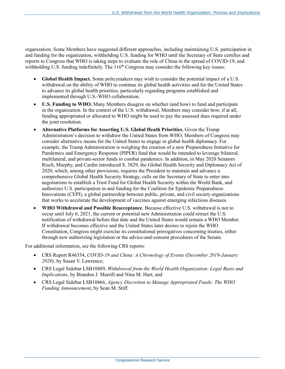 [20201021]R46575_美国退出世界卫生组织：过程和影响.pdf_第3页
