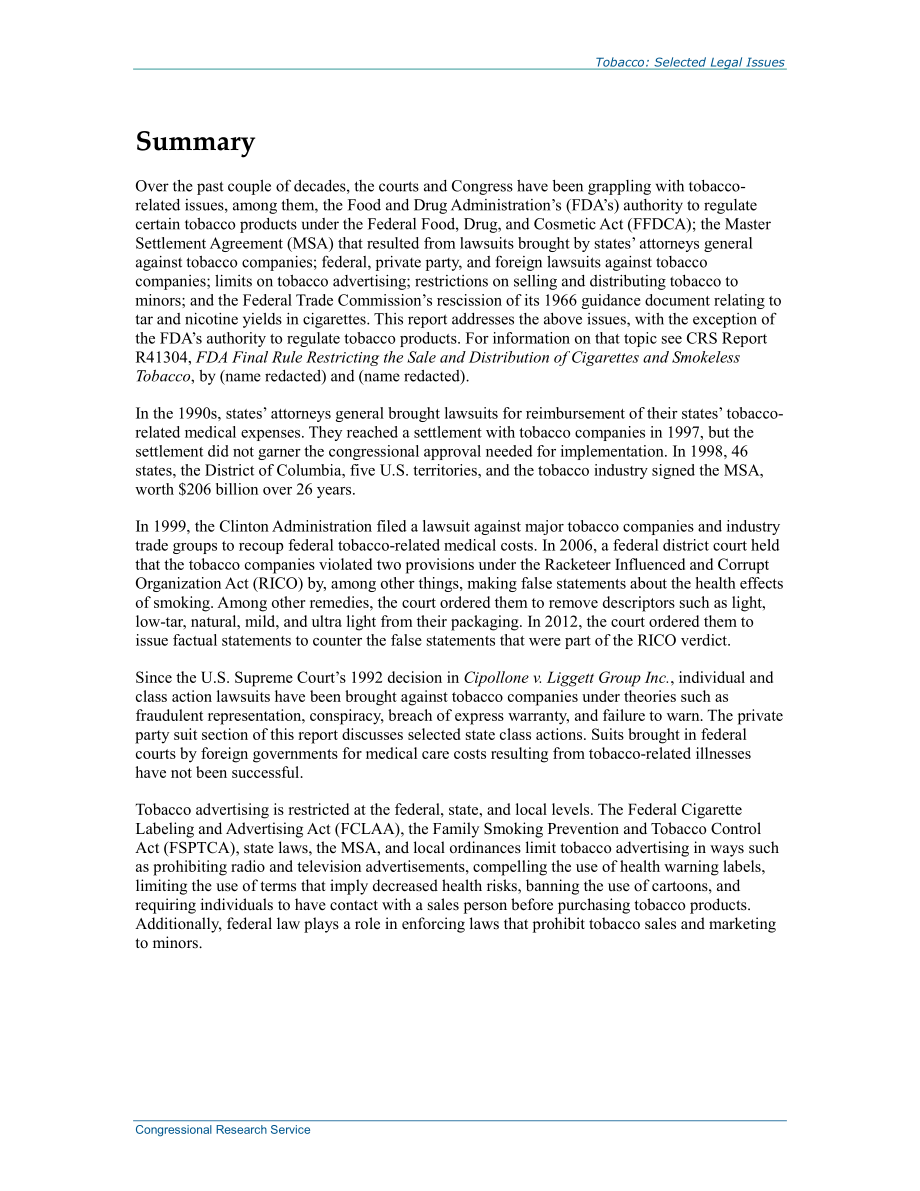 [20130114]RL33719_烟草：选定的法律问题.pdf_第2页