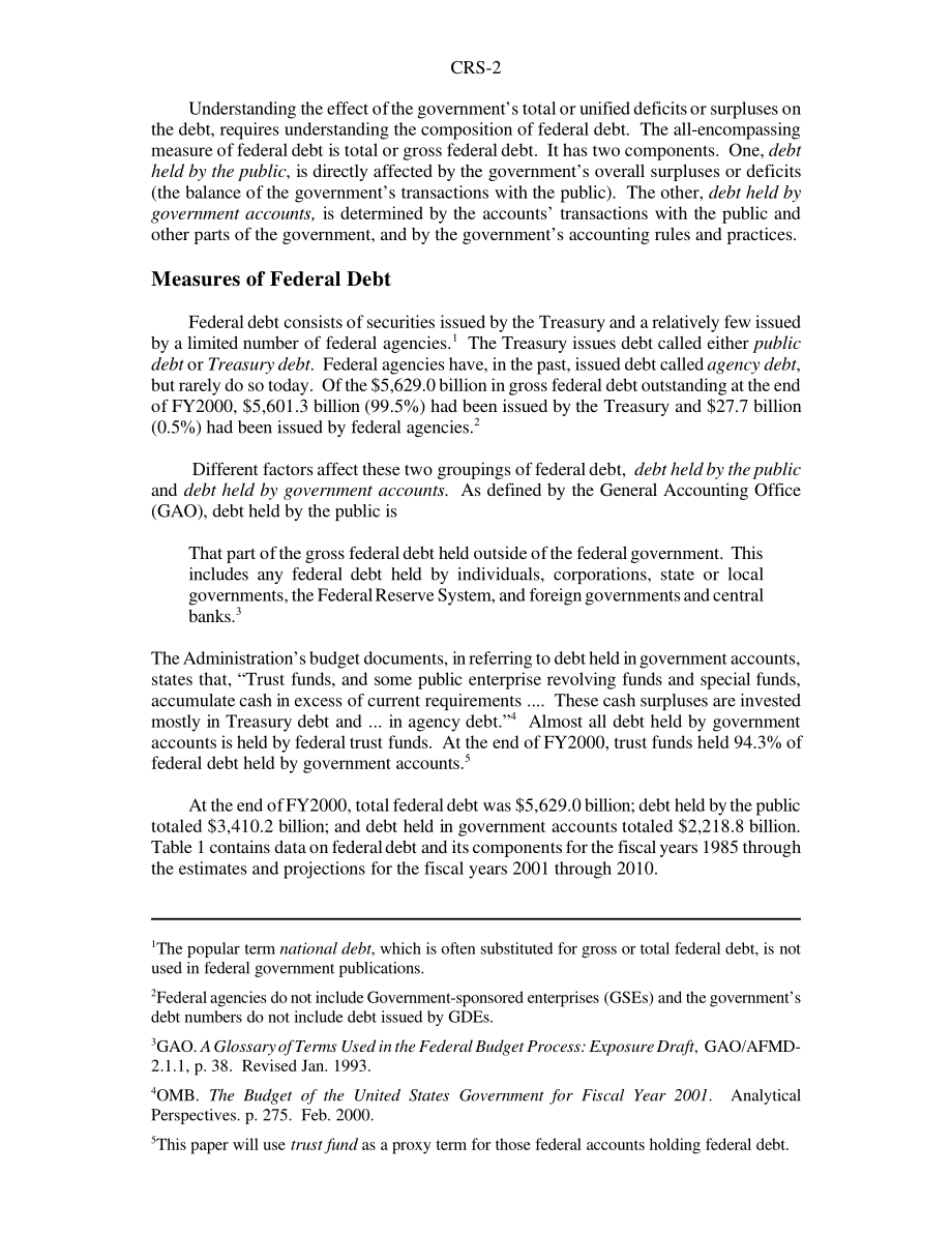 [20010104]RS20767_预算盈余如何改变联邦债务.pdf_第2页