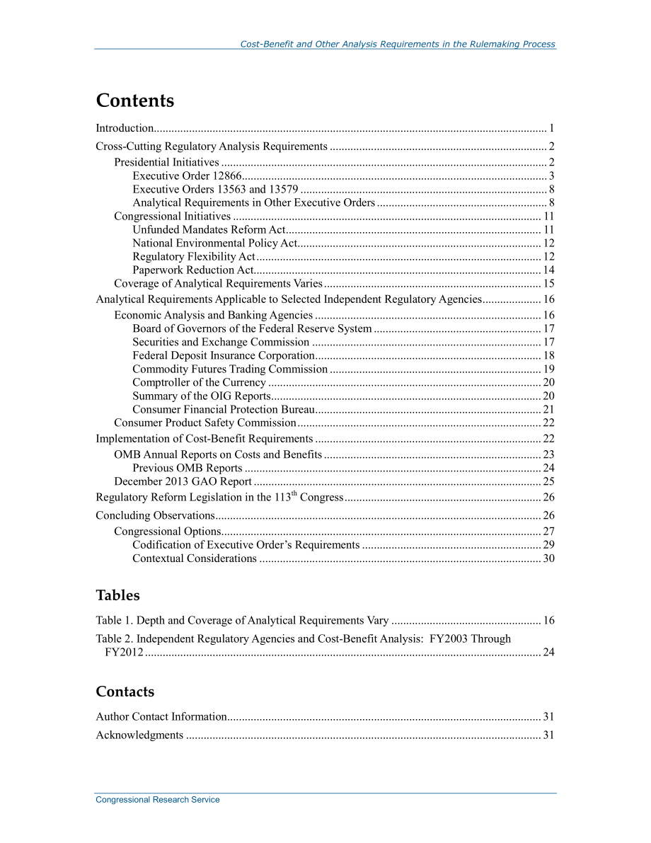 [20141209]R41974_规则制定过程中的成本效益和其他分析要求.pdf_第3页