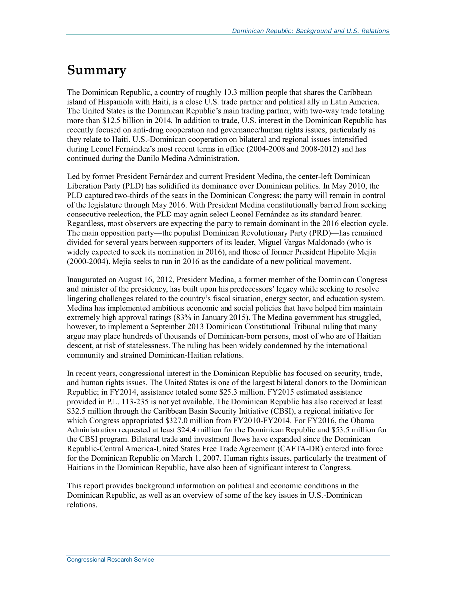 [20150313]R41482_多米尼加共和国：背景和美国关系.pdf_第2页