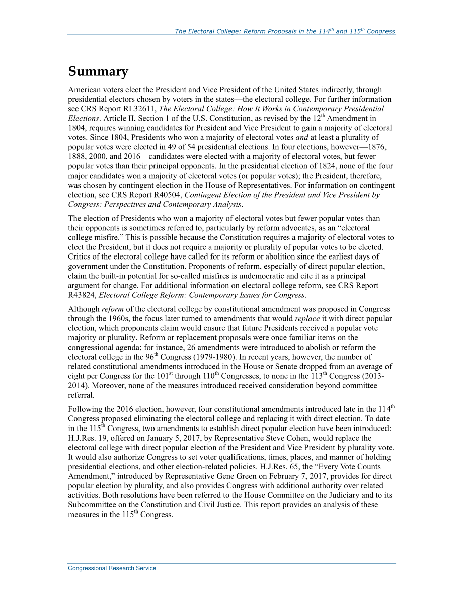 [20170824]R44928_选举团：第114届和115届国会的改革提案.pdf_第2页