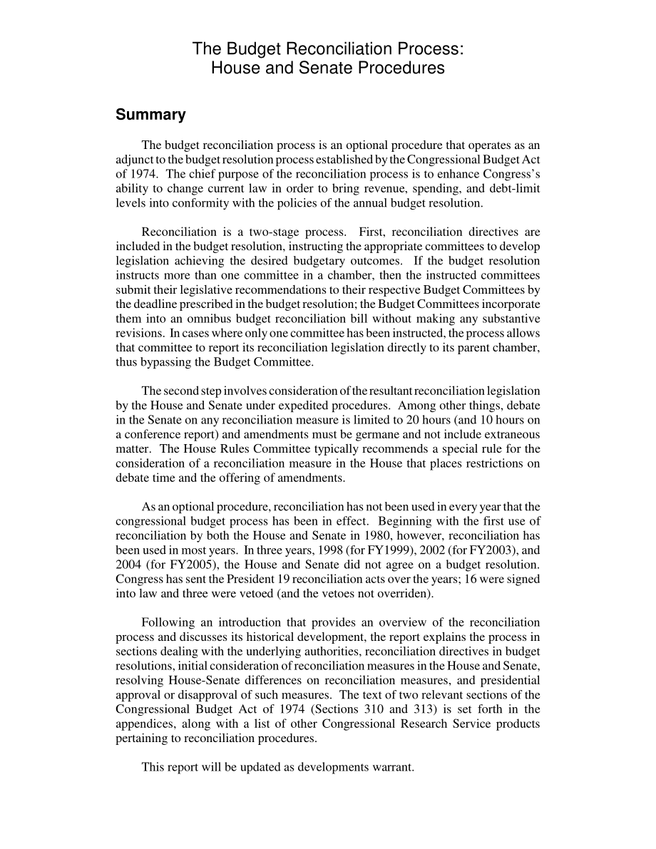 [20050810]RL33030_预算对账流程：众议院和参议院程序.pdf_第2页