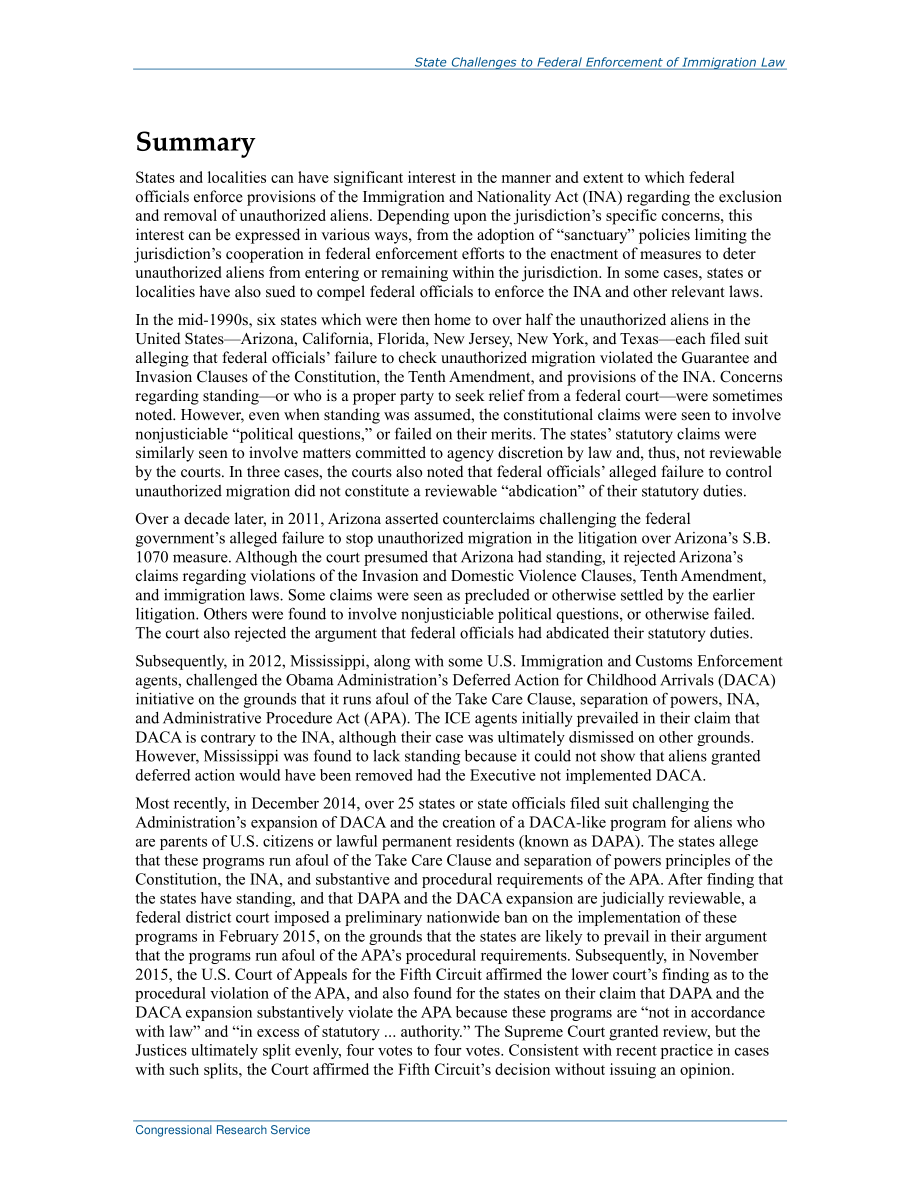 [20160801]R43839_各州对联邦移民法实施的挑战：20世纪90年代中期至今.pdf_第2页