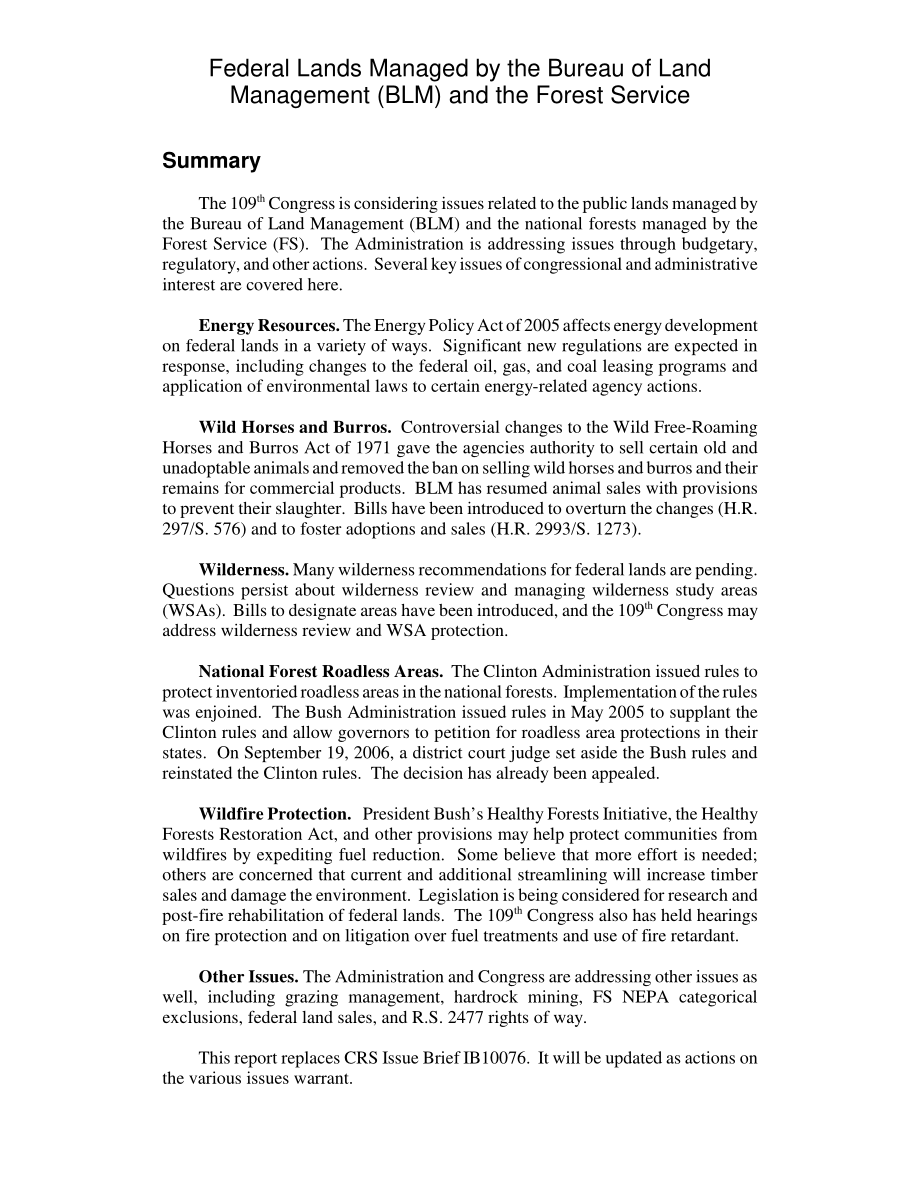 [20061004]RL33596_由土地管理局（BLM）和林业局管理的联邦土地.pdf_第2页
