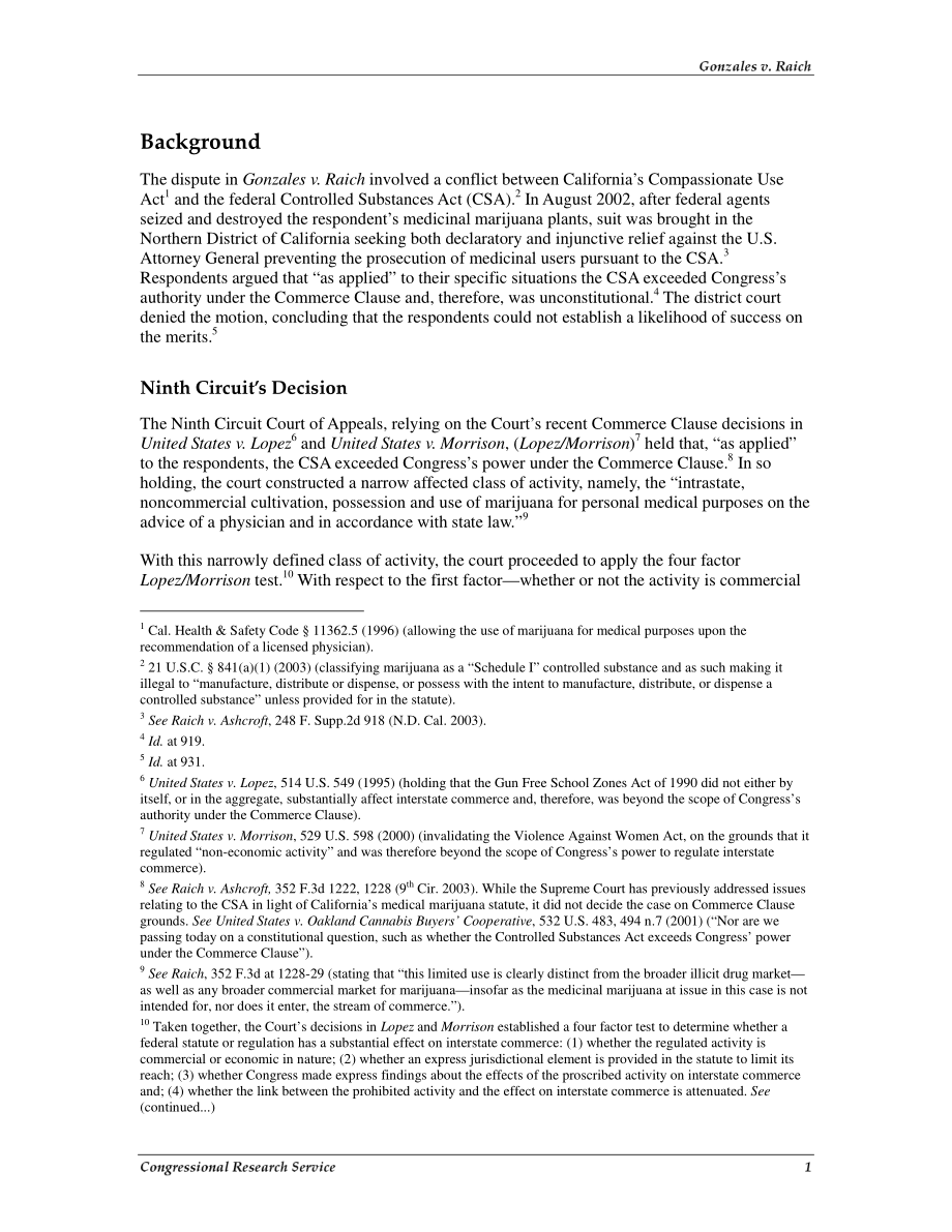 [20050617]RS22167_Gonzales诉Raich：国会根据商业条款对医用大麻进行监管的权力.pdf_第3页
