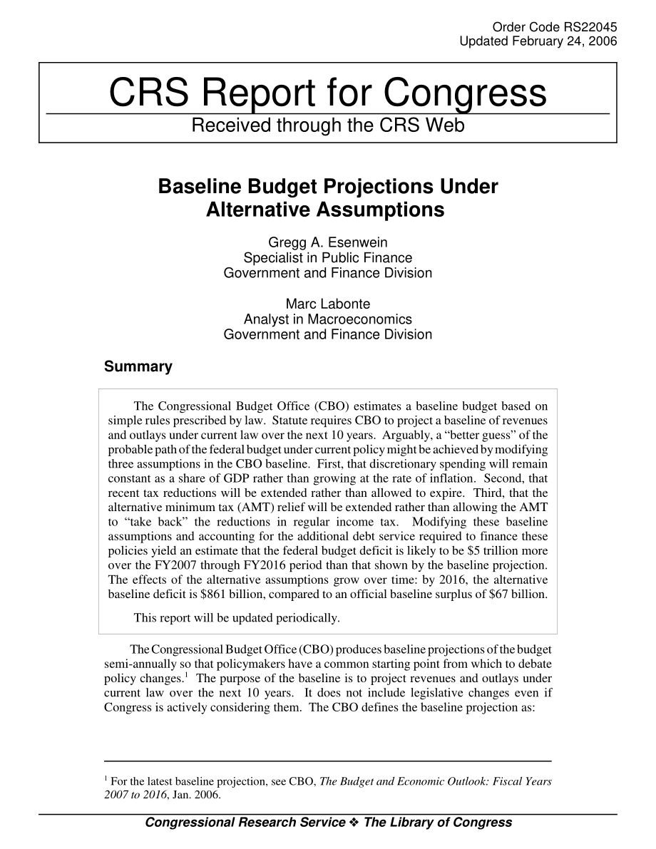 [20060224]RS22045_备选假设下的基线预算预测.pdf_第1页