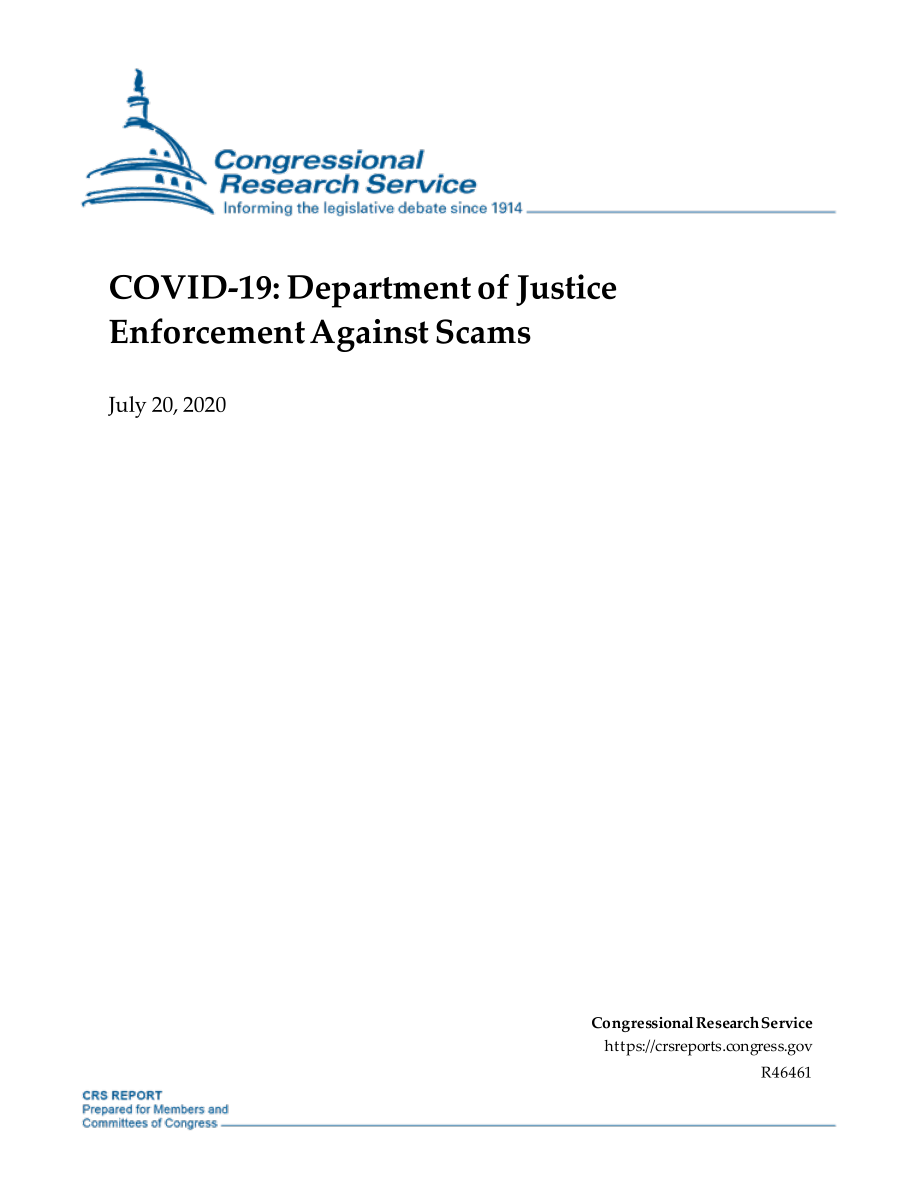 [20200720]R46461_新冠病毒-19：司法部反欺诈执法.pdf_第1页
