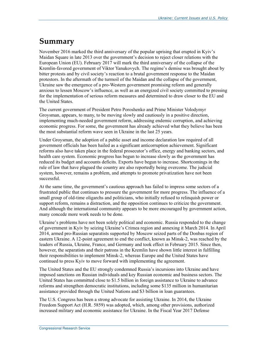 [20170103]RL33460_乌克兰：当前问题和美国政策.pdf_第2页