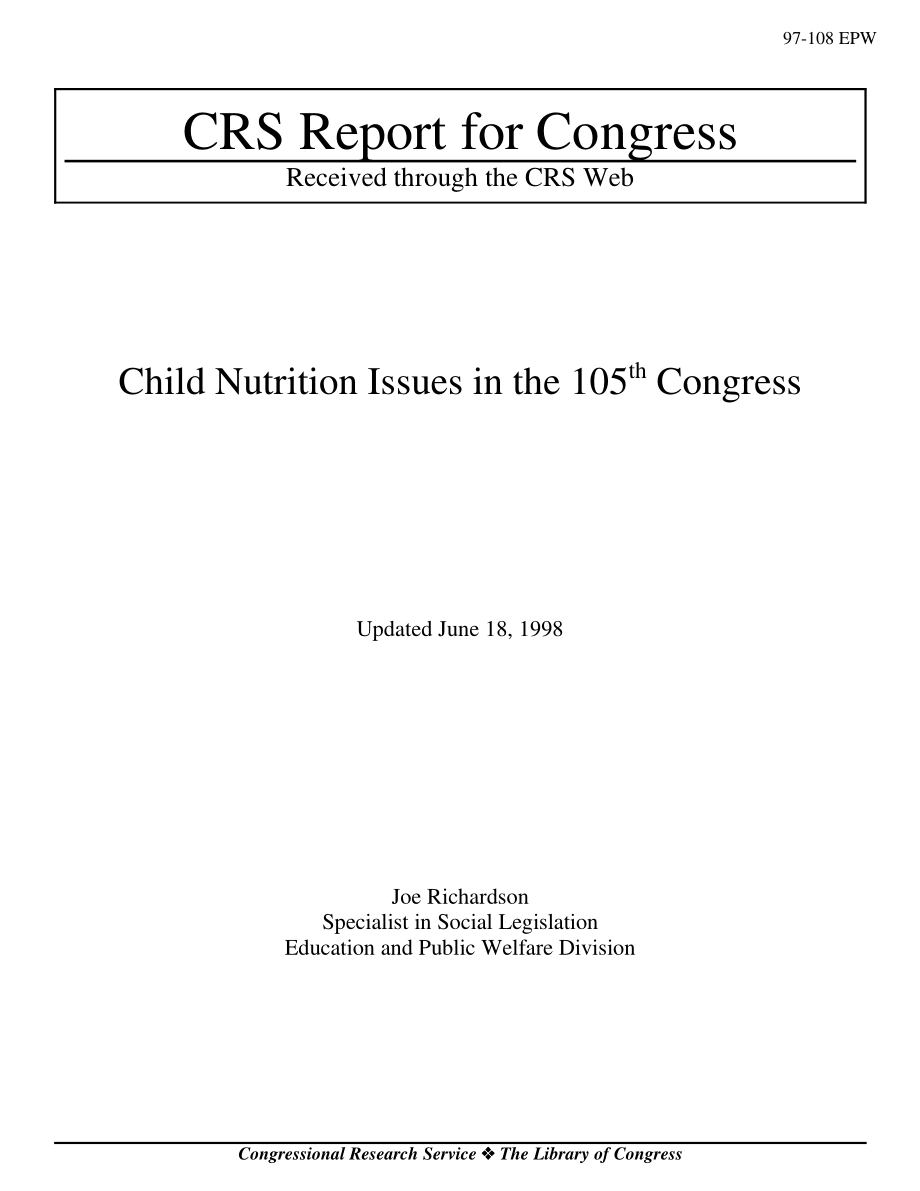 [19980618]97-108EPW_第105届国会的儿童营养问题.pdf_第1页
