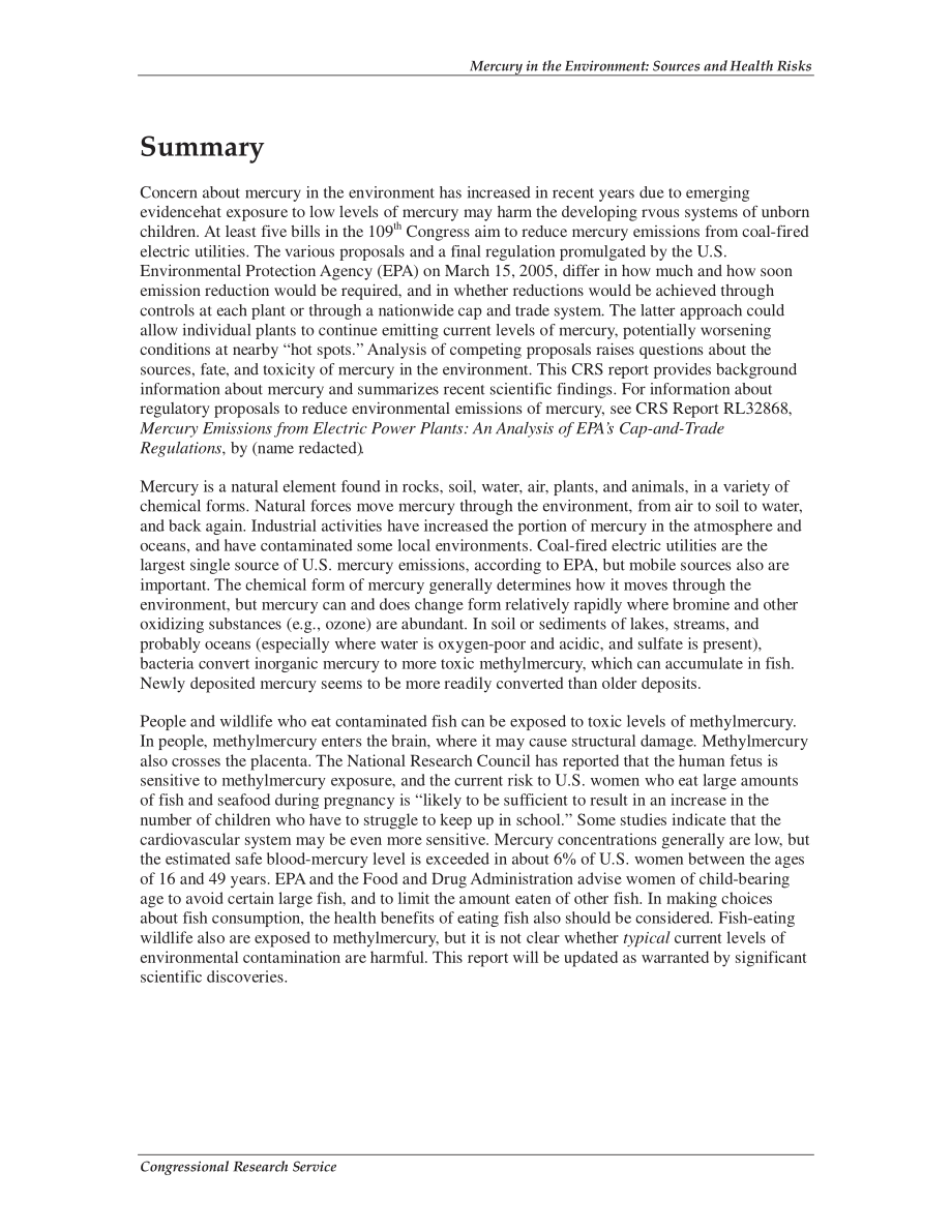 [20060119]RL32420_环境中的汞：来源和健康风险.pdf_第2页