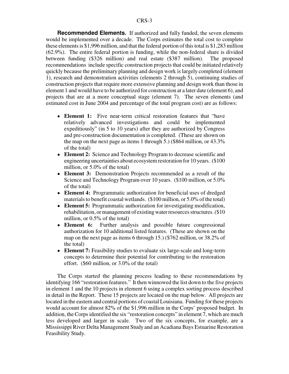 [20050411]RS22110_路易斯安那州海岸生态系统恢复：推荐的兵团计划.pdf_第3页