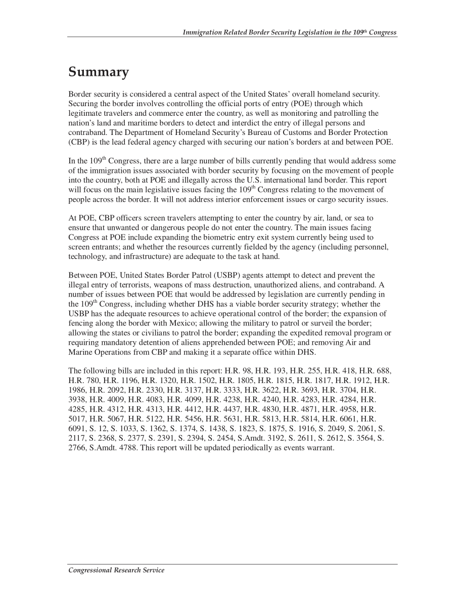 [20060919]RL33181_第109届国会移民相关边境安全立法.pdf_第2页