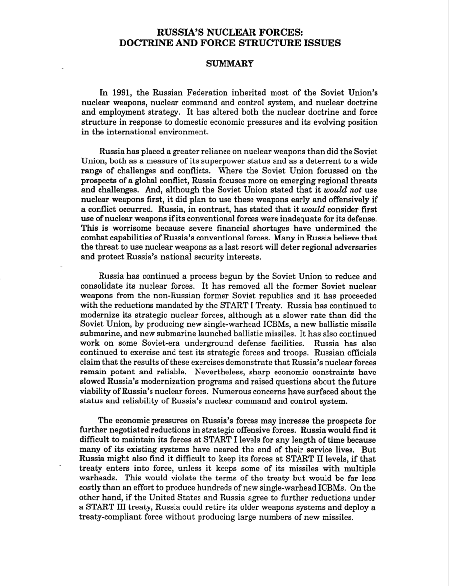 [19970523]97-586_Russia's Nuclear Forces：条令和部队结构问题.pdf_第2页