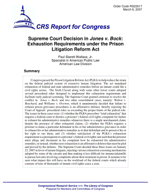 [20070306]RS22617_最高法院在Jones v.Bock案中的裁决：《监狱诉讼改革法》下的穷竭要求.pdf