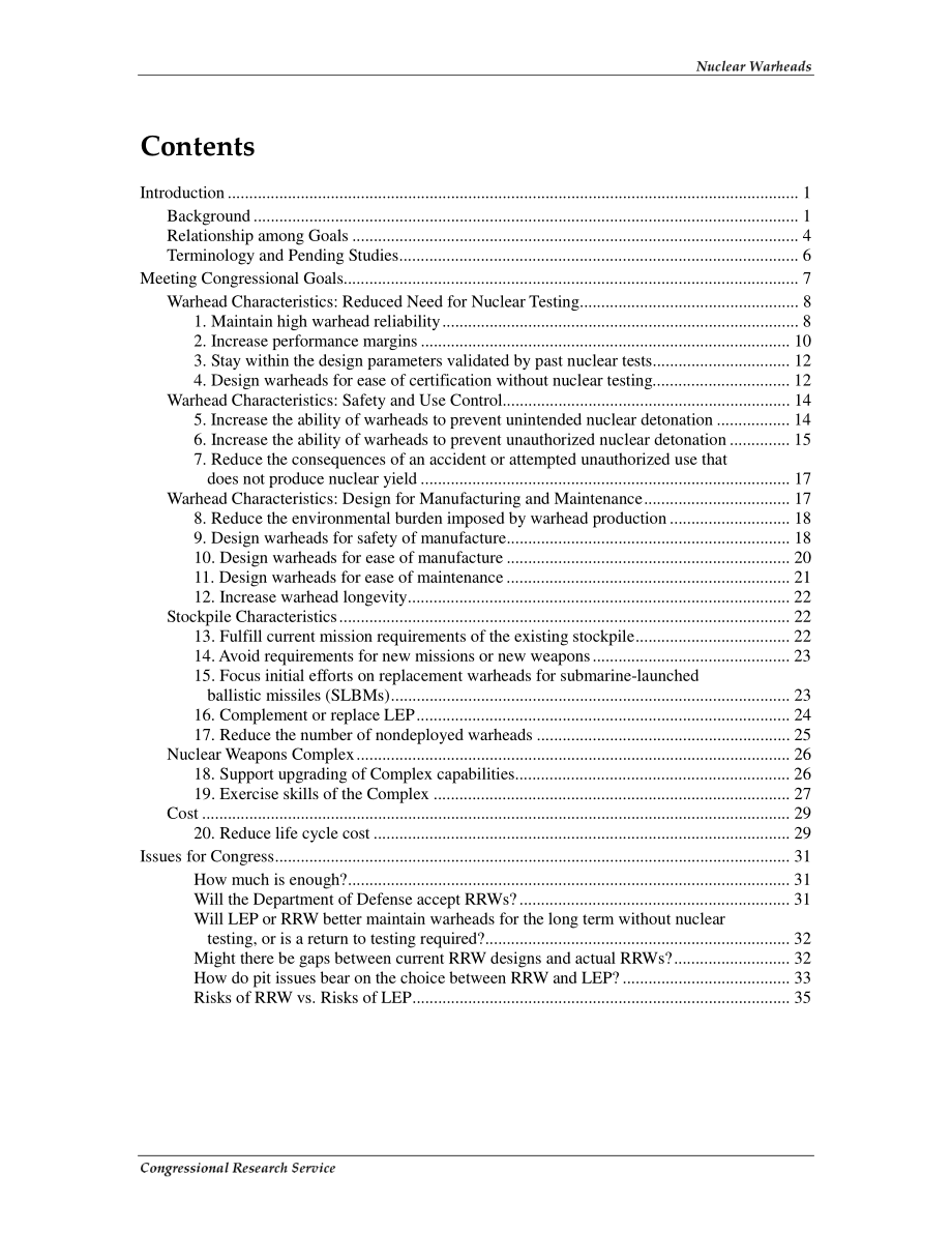 [20071203]RL33748_核弹头：可靠替换弹头计划和寿命延长计划.pdf_第3页