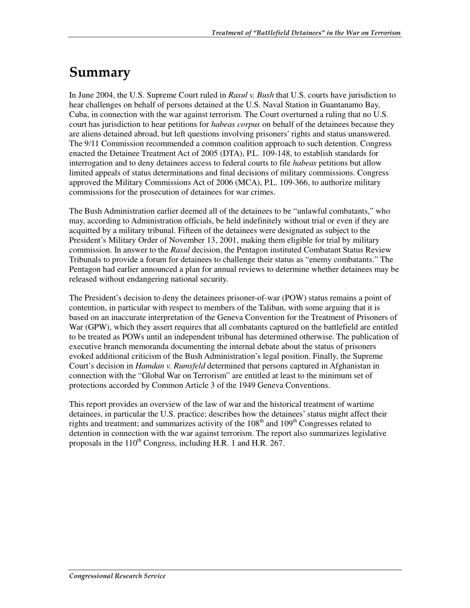 [20070123]RL31367_反恐战争中“战场被拘留者”的待遇.pdf_第2页