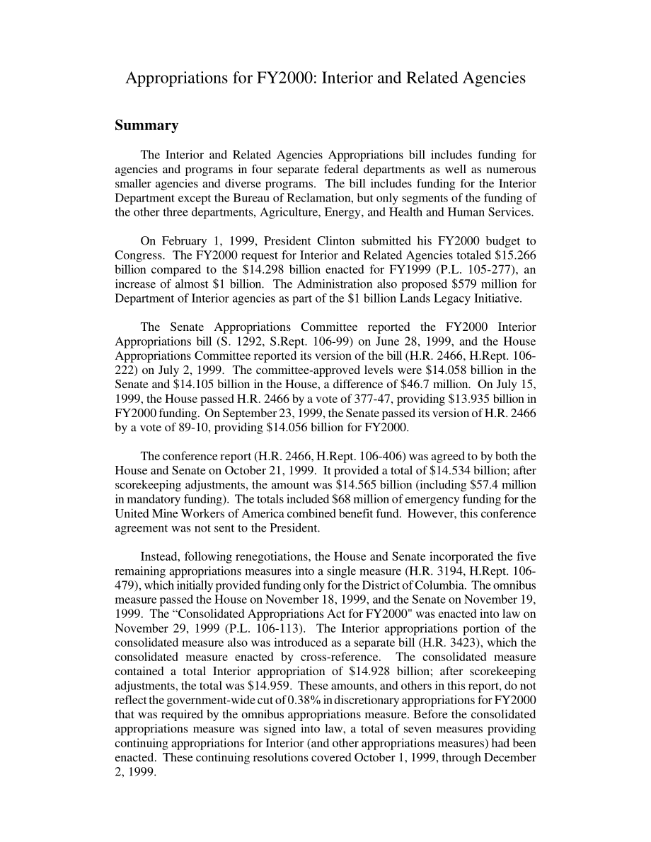 [19991206]RL30206_2000财年拨款：内部和相关机构.pdf_第3页