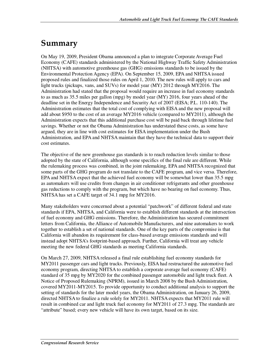 [20100423]R40166_汽车和轻型卡车燃油经济性：CAFE标准.pdf_第2页