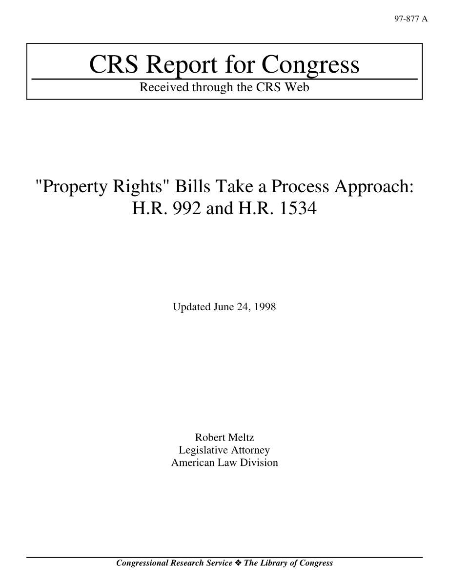 [19980624]97-877A_“产权”法案采用流程法：H、 R992和H.R.1534.pdf_第1页
