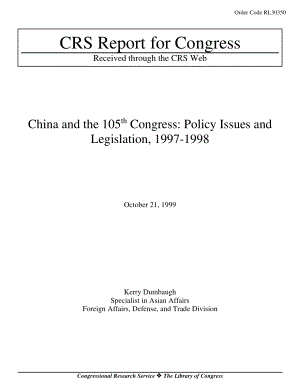 [19991021]RL30350_China and the 105th Congress Policy Issues and Legislation, 1997-1998.pdf